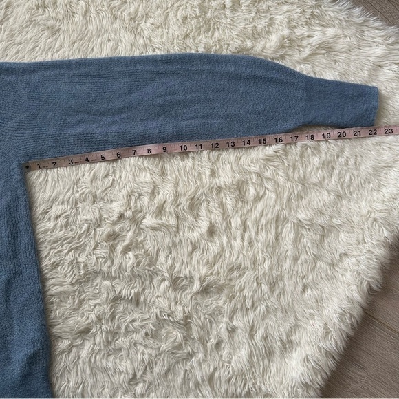 Madewell Sweater Alpaca-Blend Deep V-Neck Long Sleeve Hthr Blue Jeans M - Picture 12 of 12